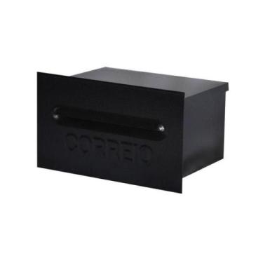 Imagem de Caixa De Correio Para Cartas Liza Preta Embutir 15x21x12cm - OUTRAS MA