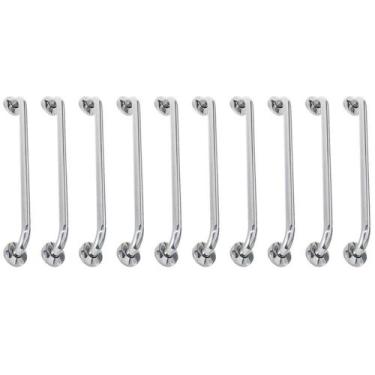 Imagem de Alça De Apoio Barra Inox 80cm Acessibilidade Kit 10 Unidades Idoso Def