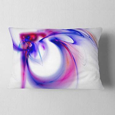 Imagem de Designart Purple Fractal Art' Abstract Throw Lombar Sala de estar, sofá, enchimento de almofada de alta qualidade + capa de almofada impressa em ambos os lados 30,5 x 50,8 cm