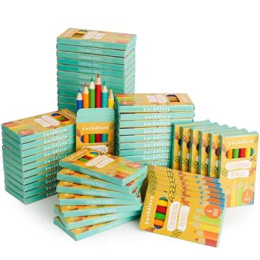 Imagem de THE TWIDDLERS 360 mini lápis de cor, 60 pacotes de 6 a 9 cm e cores brilhantes – aniversários infantis, atividades de colorir, presentes de convidados, bolsas de festa