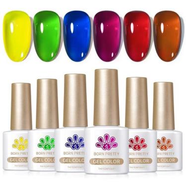 Imagem de Esmalte de unhas Born Pretty Neon Jelly Gel 6 unidades