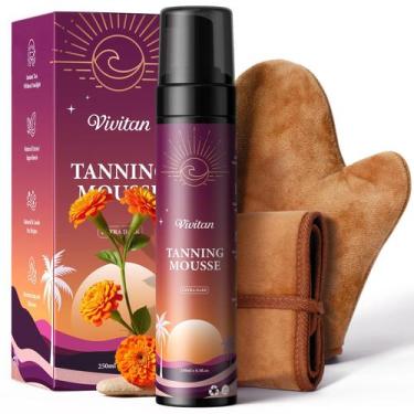 Imagem de Kit de mousse autobronzeador Vivitan 250ml XL com luva e alça