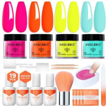 Imagem de Kit de unhas Dip Powder Modelones, conjunto de 4 cores para primavera 