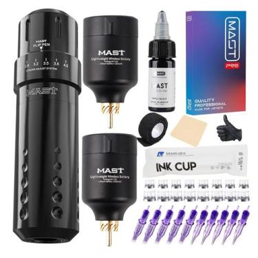 Imagem de Kit de máquina de tatuagem Mast Tattoo Flip Gun Wireless com 20 cartuc