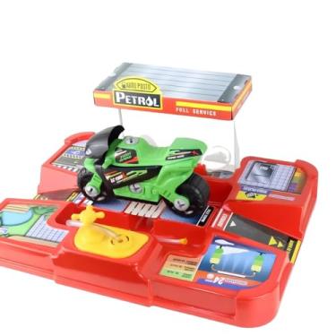 Imagem de Pista de Brinquedo Lava Jato e Posto de Combustivel com Moto- Brinquedo Educativo para Crianças