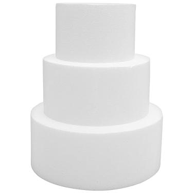 Imagem de Suporte redondo de 3 camadas de espuma redonda para bolo de espuma falsa molde de exibição de hemisfério de bolo para assar escultura, modelar, decoração, artes de casamento, artesanato, bolo de