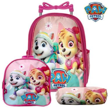 Imagem de Mochila Escolar Feminina Carrinho Patrulha Canina Resistente - TOYS 2U