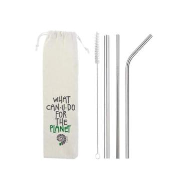 Imagem de Kit 6 em 1-4 Canudos de Inox + Escova + Ecobag (shake 8mm)