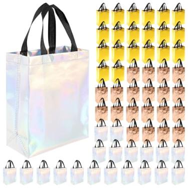 Imagem de ZFLYCANP Sacos de festa não tecidos com alças, apresentam uma superfície em branco brilhante, ideais para designs de bricolage, sacolas de presente reutilizáveis, suprimentos práticos de festa para
