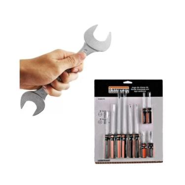 Imagem de Kit Chave Fixa 8pcs E Jogo Chave Fenda Imantada Philips 10pcs