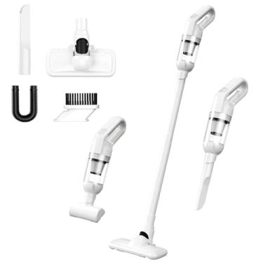 Imagem de KEALAS Aspirador portátil sem fio para carro e doméstico, aspirador de pó com motor sem escovas, filtro lavável leve, com luz LED, para carro, casa, escritório (branco-Z)