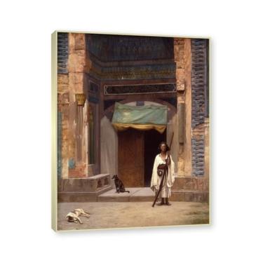 Imagem de NHLDZYH Moldura champanhe. Imagem natureza em tela, (sem título 57) de Jean Leon Gerome, reprodução de quadros, quadro de arte de parede de tela para casa. 60x80cm