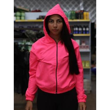 Imagem de Jaqueta Esportiva Corta Vento Transpirável Com Capuz Feminina Impermeá