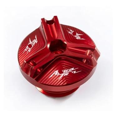 Imagem de Tampa de enchimento de óleo de motor de motocicleta, tampa de reservatório de fluido de freio traseiro compatível com Africa Twin CRF 1100 L CRF1100L Adventure (tampa de enchimento de óleo - vermelha)