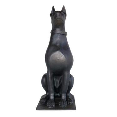 Imagem de Escultura Cachorro Doberman em Ferro Fundido Decoração 90cm - Rig Fund