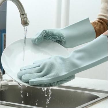 Imagem de Par De Luva Lava Louça Silicone Mágica Multiuso Cozinha - temdetudomes