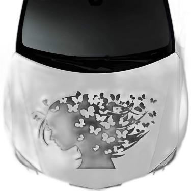 Imagem de Adesivo Para Carro Menina E Borboleta