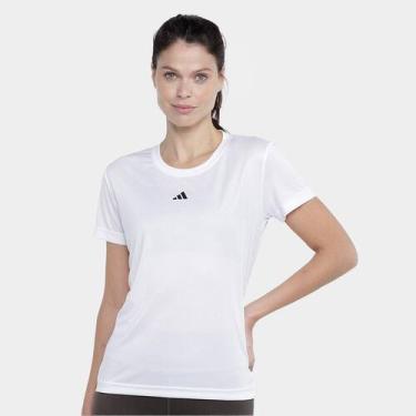 Imagem de Camiseta Adidas Treino Básica Feminina, Branco, M