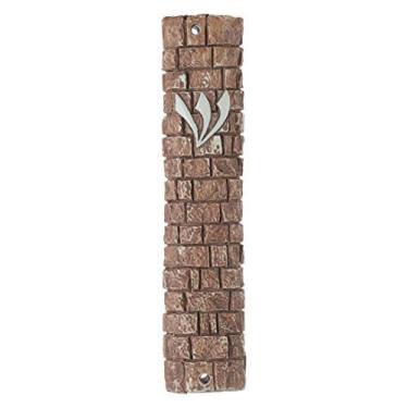 Imagem de A&S Mezuzot Mezuzah Case in Western Wall Design à prova d'água Judaica Porta Mezuza para Bênção Doméstica, Bege, 6 Inches