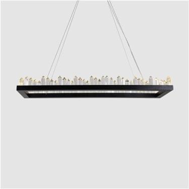 Imagem de Lustre moderno pendente de cristal redondo lustre para sala de estar sala de jantar quarto arte minimalista interior lâmpadas led decoração para casa lâmpada, B-l100*30cm 3 cores alteráveis