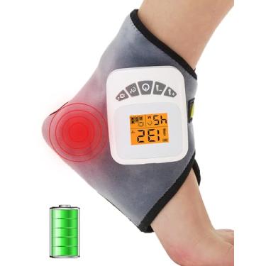 Imagem de CAMECO Massageador de tornozelo sem fio 2 em 1 com calor para tendinite de Aquiles, 5000 mAh e 40 °C a 60 °C, almofada de aquecimento aquecida no tornozelo com massagem para alívio da dor da artrite