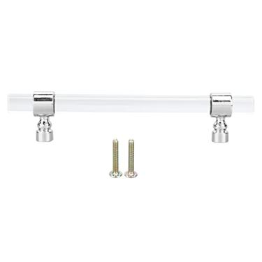 Imagem de Alça de acrílico cristal transparente fácil de instalar Puxador de gaveta para armários Gavetas Cômodas Armários Armários Material de liga de zinco premium 78 80g Peso inclui 1 (B01277S furo passo