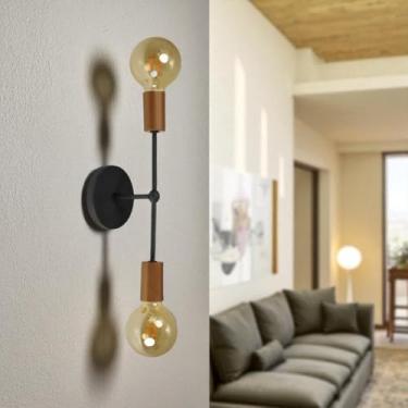 Imagem de Plafon Arandela Sputnik Tubic Sala Banheiro Quarto Metal Vintage Estrutura Aluminio (PRETO-ROSE)