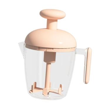 Imagem de Generic Copo para misturar ovos, batedor, creme para assar, cozinhar, versátil, fácil de misturar, misturador de pressão manual para bebidas, massa de bolo, Rosa