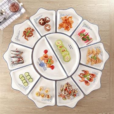 Imagem de Conjunto de pratos de cerâmica para utensílios domésticos, conjunto de tigelas de jantar de reunião (D conforme mostrado)