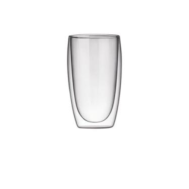 Imagem de URGDWEKJY Xícara de vidro chinesa simples xícara de chá de vidro de camada dupla xícara de chá de sala de chá de escritório conjunto de chá copo de suco copo de vidro resistente ao calor copo de água