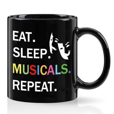 Imagem de YHRJWN Presentes de teatro, presentes da Broadway, presente de aniversário de Natal para amantes de teatro, meninas adolescentes, crianças de teatro, professores de música, atores, 325 ml, preto