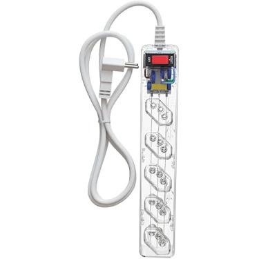 Imagem de Filtro de Linha Energia 5 com Proteção contra Surtos Elétricos(DPS) LCF 5 Tomadas, 3 Pinos, 10 Amperes para PC, Notebook, Roteador, Monitor, Impressora, PS5, Alexa e etc, Bivolt, Cabo de 1m