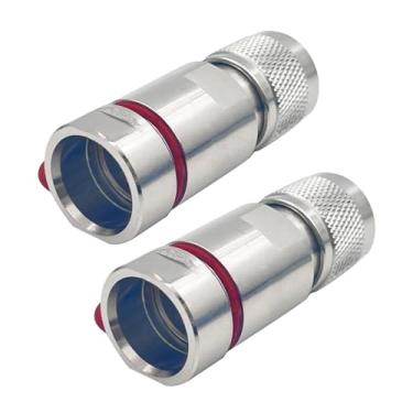 Imagem de Conector de cabo coaxial de 2 peças, PL259 UHF macho para adaptador de cabo coaxial ondulado de 1/5.1 cm
