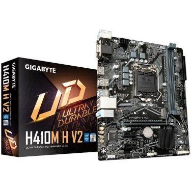 Imagem de Placa-mãe Gigabyte H410M H V2, Micro ATX, Socket LGA 1200, 2x DDR4 até 2933 MHz, HDMI, D-Sub, M.2, USB 3.2, Chipset H410