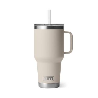 Imagem de Caneca de canudo YETI Rambler de 1000 ml, com isolamento a vácuo, aço inoxidável, cabo Taupe