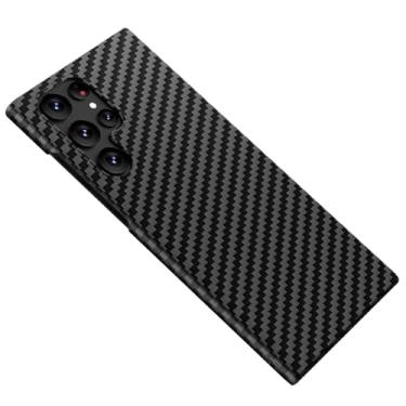 Imagem de Umiup Capa fina para Samsung Galaxy S24ultra/S24plus/S24, capa protetora magnética ultrafina de fibra de carbono de policarbonato rígido, preta, S24 Ultra