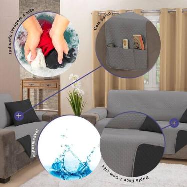 Imagem de Capa Protetora de Sofá King 3 Lugares Impermeável Dupla Face - MR Enxo