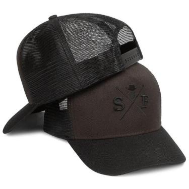 Imagem de Boné Aba Curva Trucker Country Bordado Simprão Cowboy Peão, Marrom