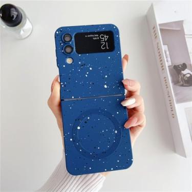 Imagem de Wave point capa dura para samsung galaxy z flip 3 4 5 zflip 5 z flip5 capa de carga ultrafina, azul marinho, para samsung z flip 4