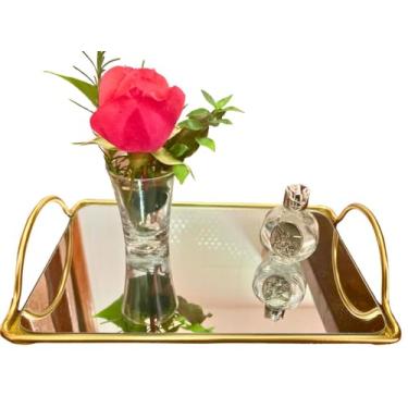 Imagem de Porta Água Benta São Miguel Arcanjo, Vidro Decorado com Metal, 6 cm x 4 cm x 2 cm, Garrafa Decorativa Religiosa com Tampa em Rosa