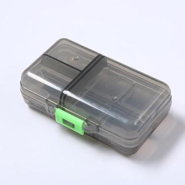 Imagem de Caixa de comprimidos de grande capacidade pequena com nove compartimentos selados à prova d'água, caixas de comprimidos divididas para manhã, meio-dia e noite (cinza)