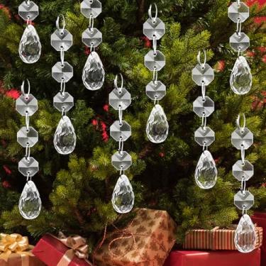 Imagem de Enfeite de cristal transparente, tira de gelo de Natal, flocos de neve, gotas de água, pingentes pendurados, decoração de árvore de Natal (5 peças, estilo 3)