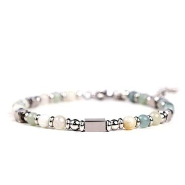 Imagem de picofun Pulseiras de miçangas empilháveis Boho para mulheres, alívio de estresse, ansiedade, ioga, pulseira elástica com contas de amazonita, pedra natural, joias modernas feitas à mão, presentes para