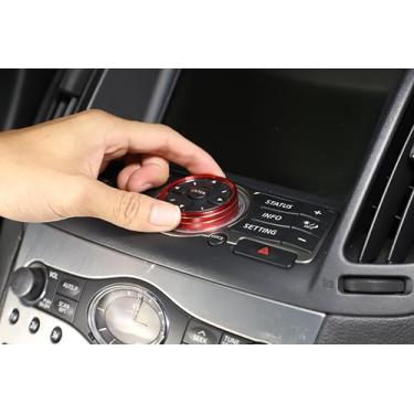 Imagem de Aotumcer Acabamento de anel de botão de tela GPS de navegação compatível com Infiniti G37 2008-2013 G35 2007-08 G25 2011 2012 Q60 2014 2015, acessórios de alumínio para botão de exibição do console