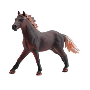 Imagem de 1 peça de ornamento de plástico de simulação realista de cavalo para decoração criativa de estatueta de cavalo para casa e loja para brinquedos e enfeites de mesa