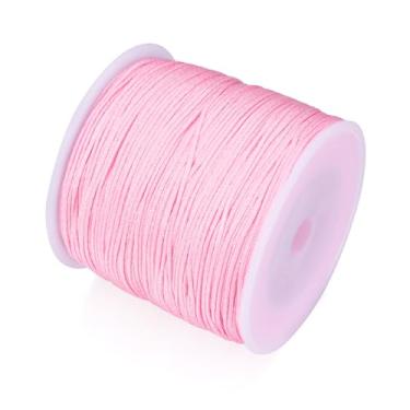 Imagem de Cordão de nylon 100 m de 0,8 mm pérola rosa pérola corda de macramê com nó chinês para fabricação de joias Kumihimo suprimentos de embrulho artesanato DIY