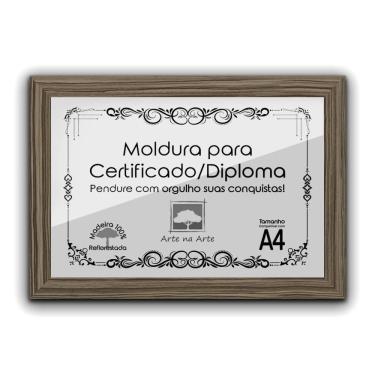 Imagem de 1 Certificado Diploma A4 Com Tela De Acetato E Mdf Titulos Moldura Madeira