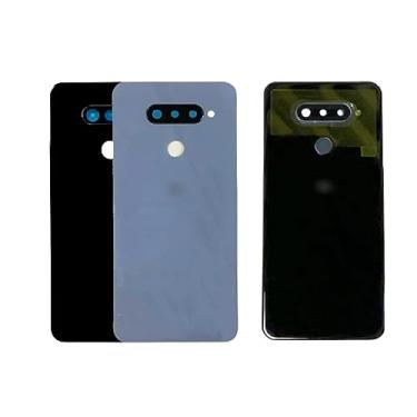 Imagem de SHOWGOOD Capa traseira para Q70 com peça de substituição de lente para LG Q70 capa traseira de bateria de telefone (azul sem impressão digital)