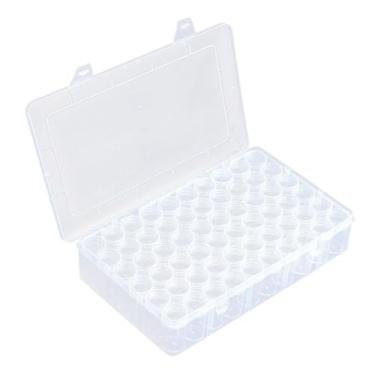 Imagem de shamjina Estojo para guardar tinta de, kit de arte com diamantes, acessório multifuncional para artesanato, organizador portátil de miçangas e joias, 60 Grades