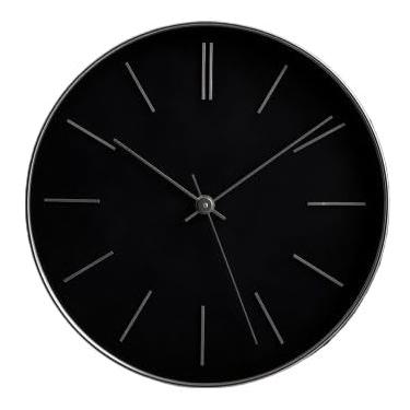 Imagem de Relogio de Parede, Moderno Clássico Minimalista, Escritório Relógio de Parede Silencioso Pilha, 24cm, 30cm Ou 40cm(Minimalista Preto 30cm)